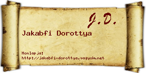 Jakabfi Dorottya névjegykártya
